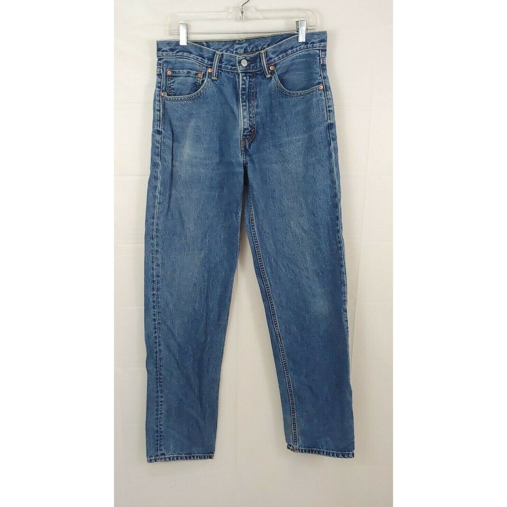 Levis Strauss Mens Jeans 550 33 36 Medium Wash Button Fly Straight Leg Tall